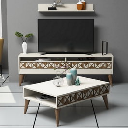 Hanah Home Line - Cream Conjunto de Muebles de Salón